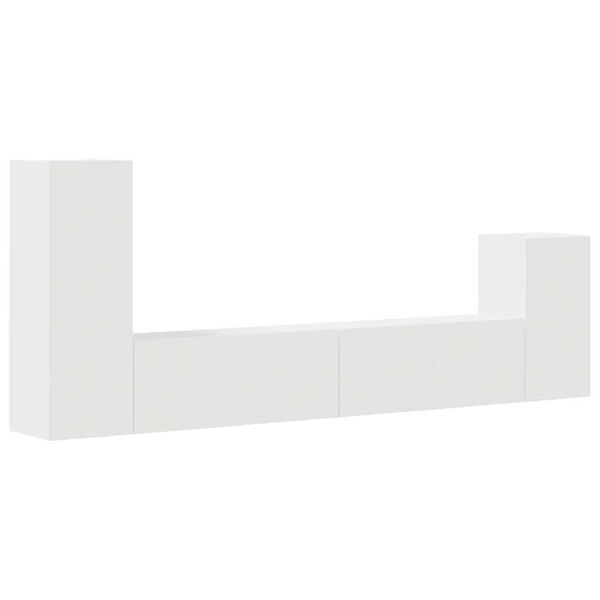 vidaXL Set de muebles para TV 4 piezas madera contrachapada blanco
