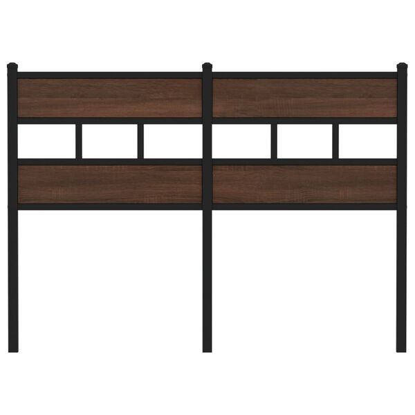 vidaXL Cabecero de repuesto de acero y madera de ingenier&iacute;a marr&oacute;n roble 120 cm