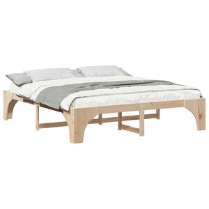 vidaXL Estructura de cama Marr&oacute;n 180 x 200 cm Madera de pino macizo