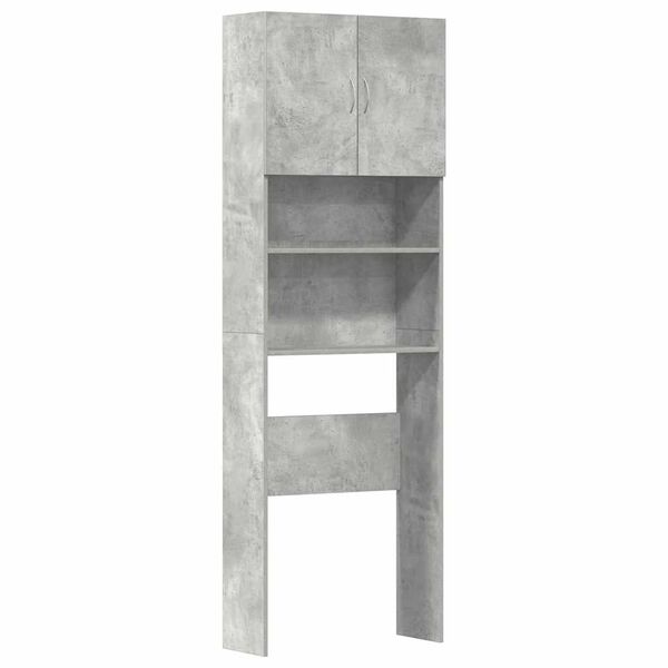vidaXL Armario de lavadora madera ingenier&iacute;a gris hormig&oacute;n 64x24x190cm