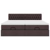 vidaXL Estructura cama otomana colchones tela marr&oacute;n oscuro 200x200cm