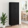 vidaXL Aparador alto con caj&oacute;n 2 pcs Roble Negro Madera de ingenier&iacute;a