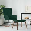 vidaXL Silla mecedora con reposapi&eacute;s terciopelo verde oscuro