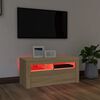 vidaXL Mueble de TV con luces LED roble Sonoma 90x35x40 cm
