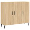 vidaXL Aparador de madera de ingenier&iacute;a roble Sonoma 90x34x80 cm