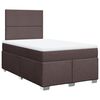 vidaXL Cama box spring con colch&oacute;n tela marr&oacute;n oscuro 120x190 cm