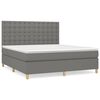 vidaXL Cama box spring con colch&oacute;n tela gris oscuro 160x200 cm