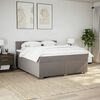 vidaXL Cama box spring con colch&oacute;n tela gris taupe 180x200 cm
