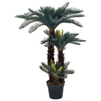 vidaXL Planta artificial palmera cica con macetero 125 cm verde