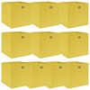 vidaXL Cajas de almacenaje 10 uds tela amarillo 32x32x32 cm
