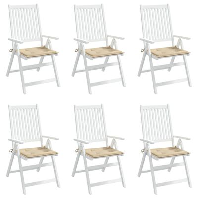 vidaXL Cojines de silla de jardín 6 uds tela Oxford beige 50x50x3 cm