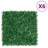 vidaXL Valla de hojas de arbusto artificial 6 uds verde 50x50 cm