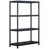 vidaXL Estanter&iacute;a de pl&aacute;stico 220 kg 90x40x138 cm negro