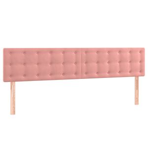 vidaXL Cabeceros terciopelo rosa 200x5x78/88 cm