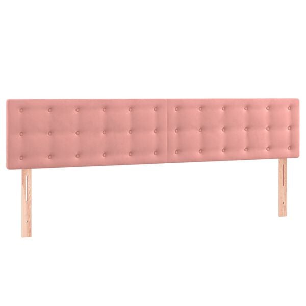 vidaXL Cabeceros terciopelo rosa 200x5x78/88 cm