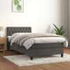 vidaXL Cama box spring con colch&oacute;n terciopelo gris oscuro 90x190 cm