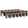 vidaXL Set comedor de jard&iacute;n con cojines 13 pzas rat&aacute;n sint&eacute;tico gris