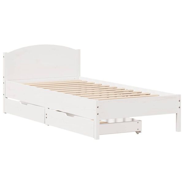 vidaXL Estructura de cama sin colch&oacute;n madera de pino blanca 90x200 cm