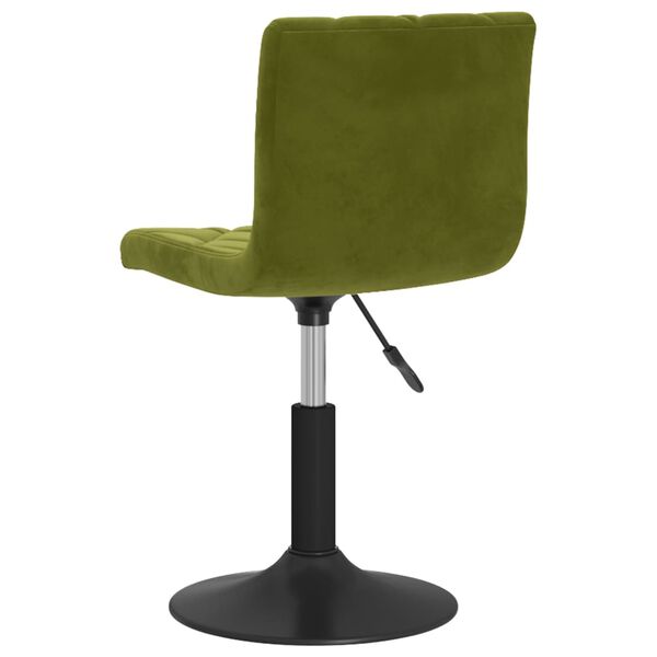 vidaXL Silla de comedor giratoria de terciopelo verde claro