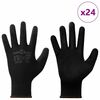 vidaXL Guantes de Trabajo 24 pcs Negro 8 / m Poliéster