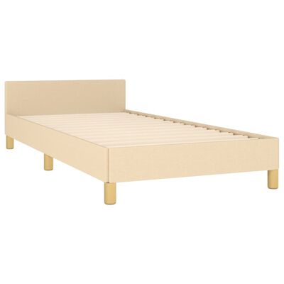 vidaXL Estructura de cama con cabecero de tela color crema 100x200 cm