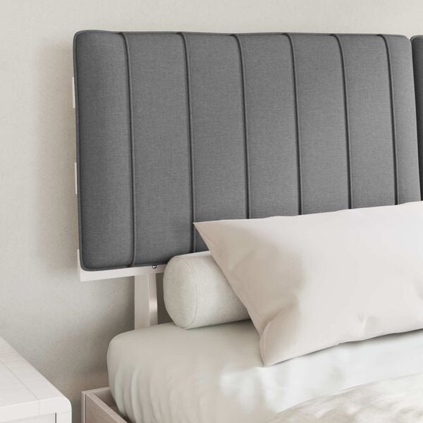 vidaXL Estructura de Cama con Cabecera Tapizada Gris Claro