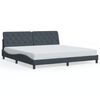vidaXL Estructura de cama con LED sin colch&oacute;n terciopelo gris oscuro 200x200 cm