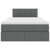 vidaXL Cama con almacenamiento y LED Gris oscuro 120 x 200 cm tela