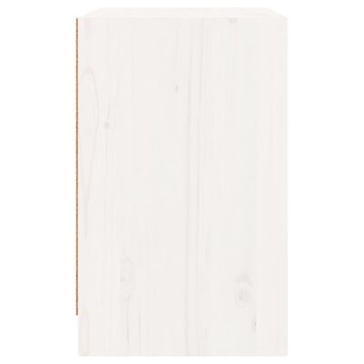 vidaXL Mesita de noche madera maciza de pino blanca 40x31x50 cm