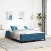 vidaXL Cama tipo Box Spring con colch&oacute;n Azul Oscuro 140 x 200 cm tela