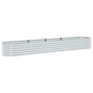 vidaXL Arriate de acero galvanizado plateado 400x80x44 cm