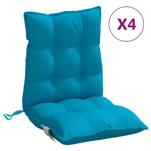 vidaXL Cojines para silla respaldo bajo 4 uds tela Oxford azul claro