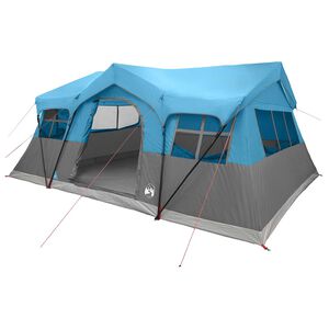 vidaXL Tienda Familiar 487 x 340 x 216 cm Azul Poli&eacute;ster y Acero