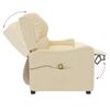 vidaXL Sillón reclinable de masaje de 4 plazas tela crema