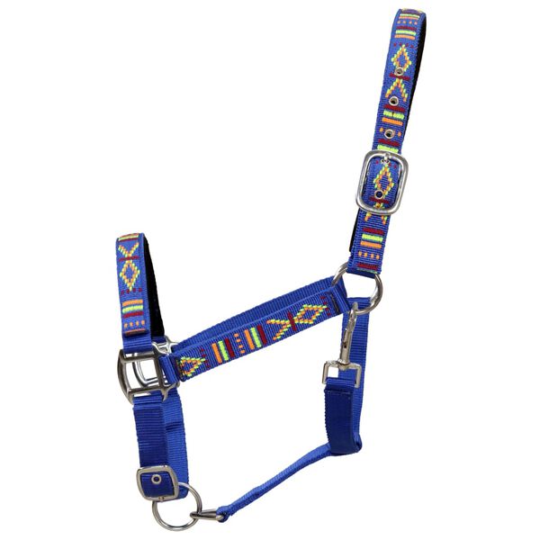 vidaXL Cabezadas de caballo nylon tama&ntilde;o percher&oacute;n azul 2 unidades