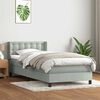 vidaXL Cama box spring con colch&oacute;n terciopelo gris claro 80x220 cm