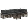 vidaXL Conjunto de sof&aacute;s de jard&iacute;n 7 uds. Gris rat&aacute;n sint&eacute;tico
