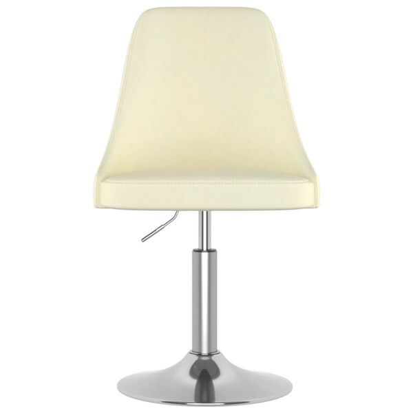 vidaXL Silla de comedor giratoria tela color crema