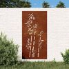 vidaXL Adorno de pared de jard&iacute;n acero corten dise&ntilde;o bamb&uacute; 105x55 cm