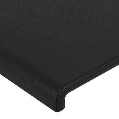 vidaXL Estructura de cama con cabecero cuero sintético negro 140x200cm