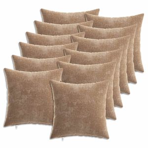 vidaXL Funda de almohada 12 uds. HEERLEN Marr&oacute;n 40 x 40 cm