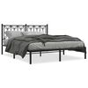 vidaXL Estructura cama sin colch&oacute;n con cabecero metal negro 160x200 cm