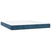 vidaXL Cama box spring colch&oacute;n y LED terciopelo azul oscuro 160x200 cm