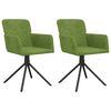 vidaXL Sillas de comedor giratorias 2 unidades terciopelo verde claro