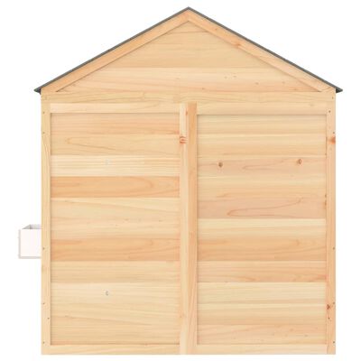 vidaXL Casa de juegos con puerta con cierre y macetas madera abeto