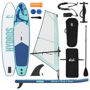 vidaXL Tabla SUP Inflable con Vela HYDROS 330 x 76 x 15 cm Tuquesa