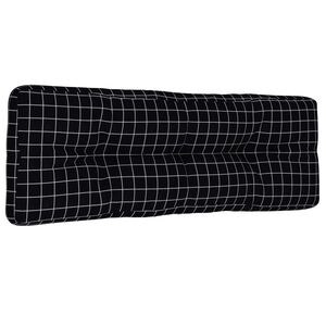 vidaXL Coj&iacute;n sof&aacute; de palets tela a cuadros negro 120x40x12 cm