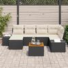 vidaXL Conjunto de sof&aacute;s de jard&iacute;n 7 pcs Negro rat&aacute;n sint&eacute;tico