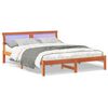 vidaXL Estructura de cama con cabecera Marr&oacute;n cera 140 x 200 cm