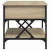 vidaXL Mesa de centro madera ingenier&iacute;a metal roble Sonoma 70x50x50 cm